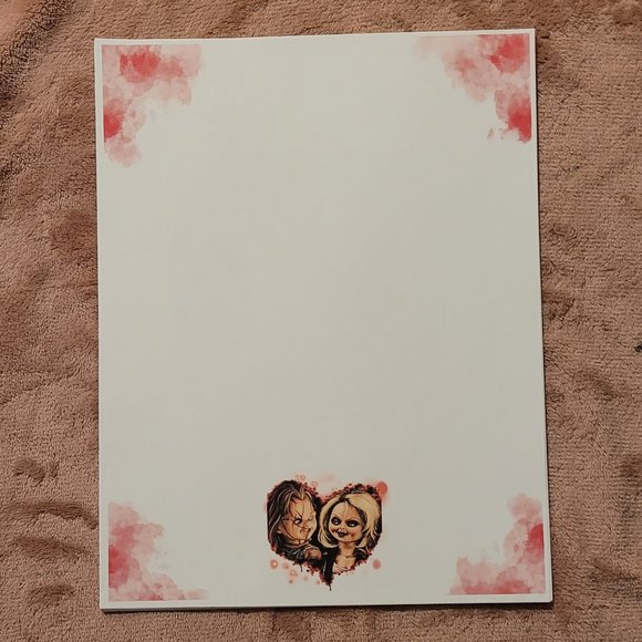 Other - CHUCKY AND BRIDE OF CHUCKY LOVE NOTES STATIONARY 8.5 X 11 PAGES